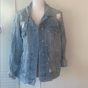 Free people pearl denim jacket